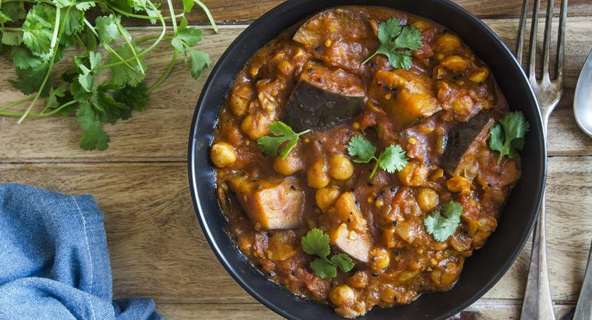Aubergine, Butternut Squash and Chickpea Curry