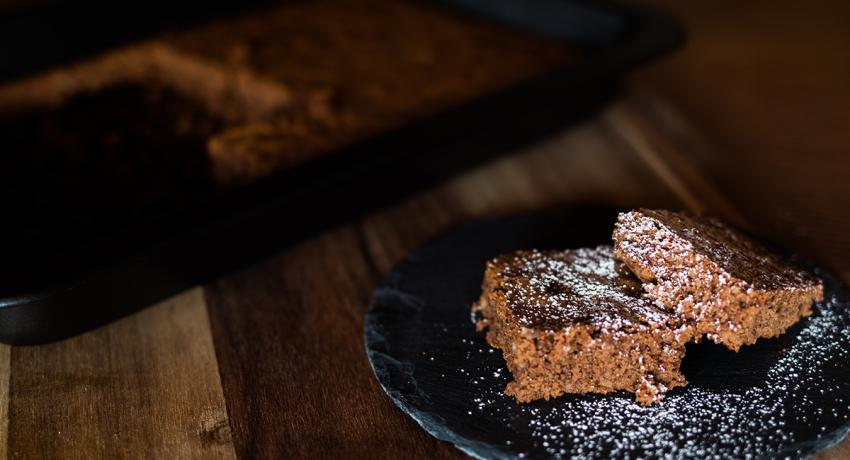 Chocolate, Banana and Cardamom Brownie Traybake
