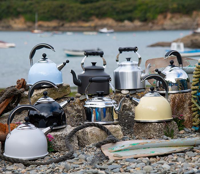 Range of AGA kettles in different colours 