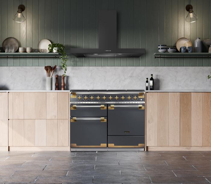 Falcon Elise Luxe 110 Dual Fuel in Slate with Antique Brass trim
